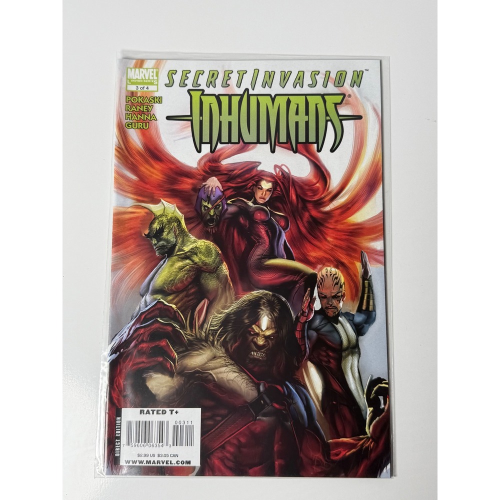 Secret Invasion Inhumans 3 Marvel Comics 2008 Medusa Skrulls Tom Raney Pokaski